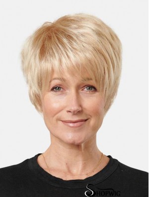 Blonde Synthetic Short Straight 8inch Affordable Lace Front Wigs