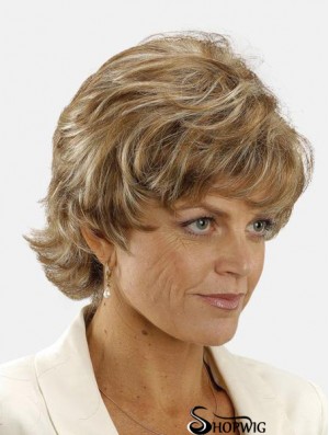 Short Monofilament Blonde 8 inch Synthetic Wigs