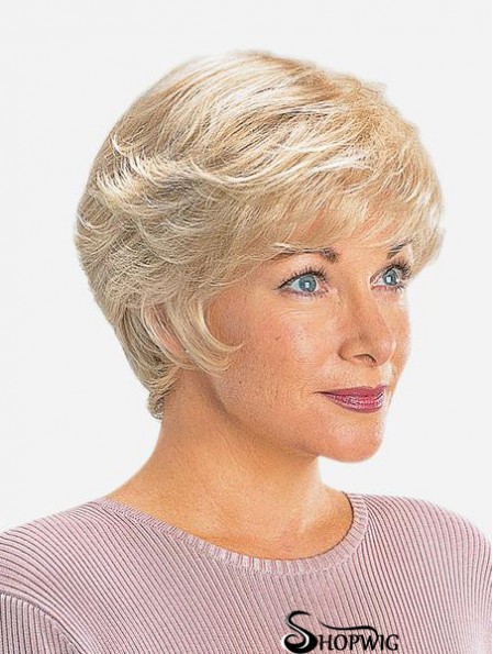 Straight 8 inch Monofilament Synthetic Blonde Short Best Quality Lace Wigs