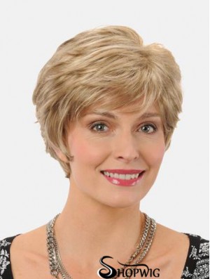 Straight 8 inch Synthetic Blonde Short High Quality Lace Wig