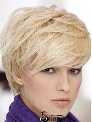 Blonde Short Straight Boycuts Capless Wig Online Shop