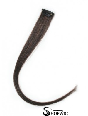 Modern Brown Straight Remy Human Hair Clip In Hair Extensions