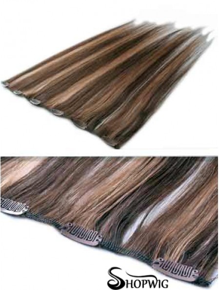 High Quality Brown Straight Remy Human Hair Clip In Hair Extensions
