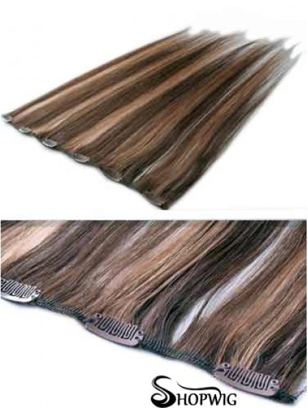 High Quality Brown Straight Remy Human Hair Clip In Hair Extensions