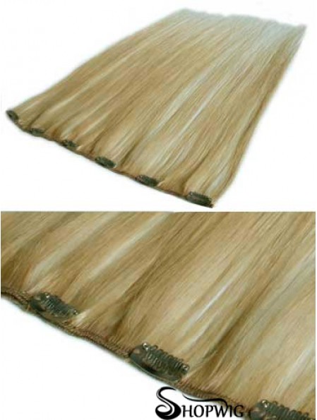 Sassy Blonde Straight Remy Human Hair Clip In Hair Extensions