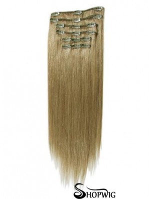 Natural Brown Straight Remy Human Hair Clip In Hair Extensions