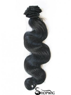 Black Wavy Style Remy Human Hair Tape In Hair Extensions