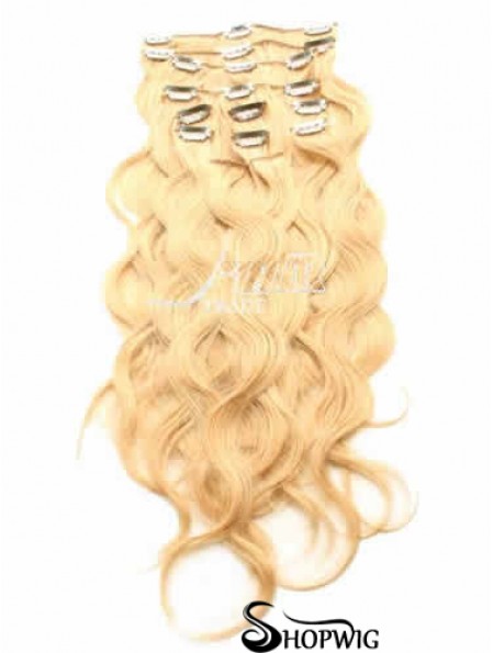 Ideal Blonde Curly Remy Human Hair Clip In Hair Extensions