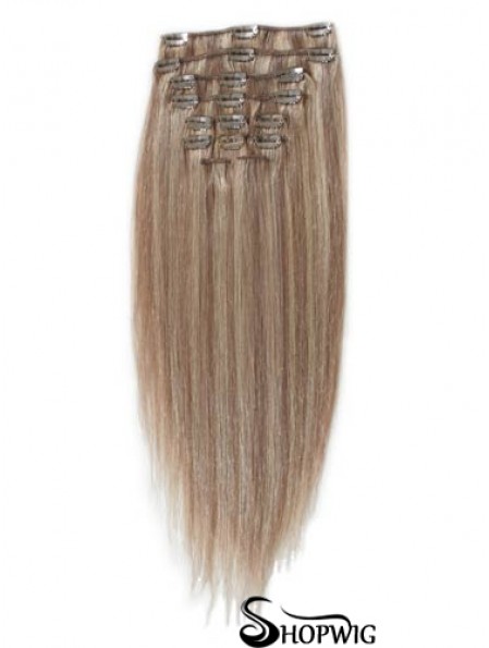 Great Blonde Straight Remy Human Hair Clip In Hair Extensions