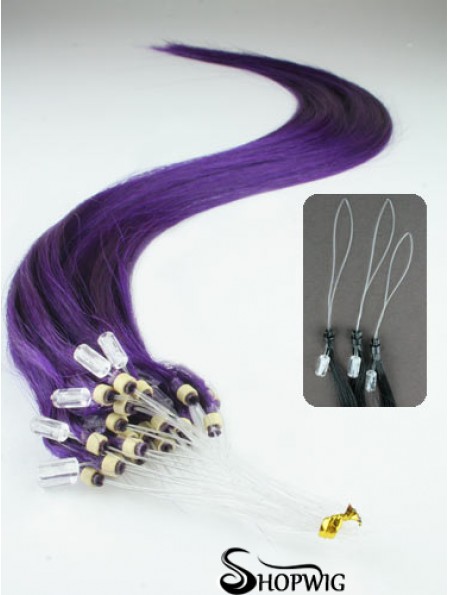 Natural Black Straight Micro Loop Ring Hair Extensions