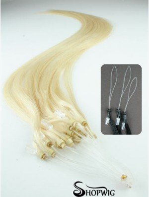 Perfect Blonde Straight Micro Loop Ring Hair Extensions