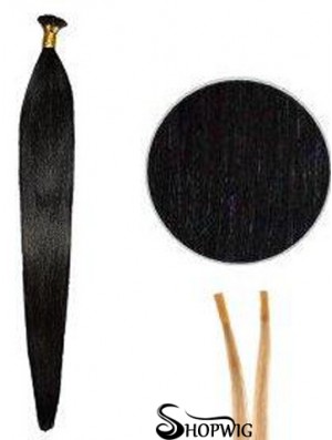 Black Straight Stick/I Tip Hair Extensions