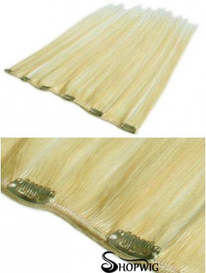 Cheapest Blonde Straight Remy Human Hair Clip In Hair Extensions