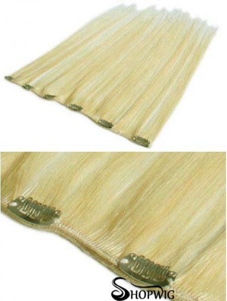 Cheapest Blonde Straight Remy Human Hair Clip In Hair Extensions