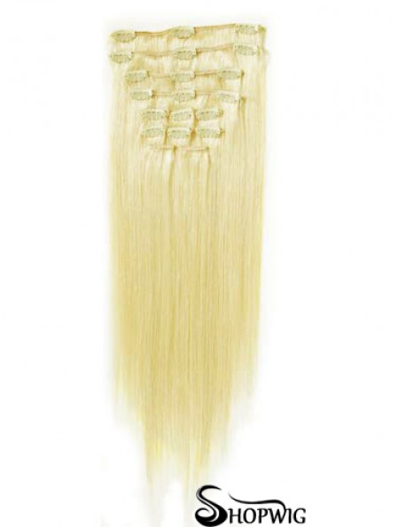 Perfect Blonde Straight Remy Human Hair Clip In Hair Extensions