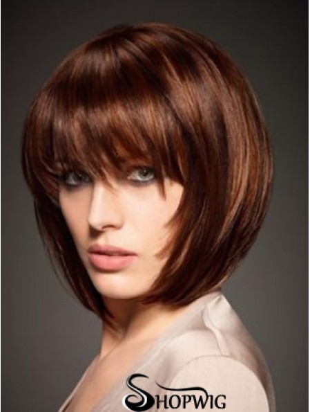 Human Hair Straight Style Chin Length Bobs Cut