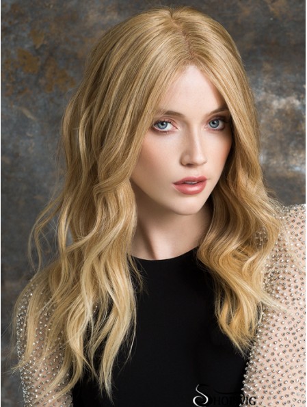 Long Lace Front Wigs Blonde Color Wavy Style