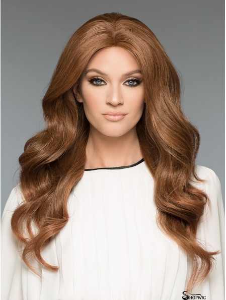 20 inch Long 100% Hand-tied Brown Natural Looking Wigs