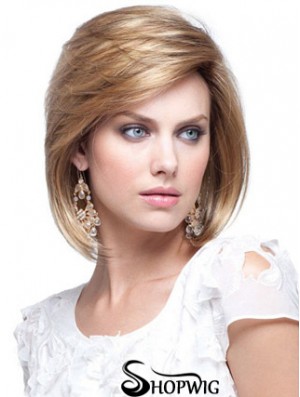 Human Hair Bob Wigs Chin Length Capless Blonde Color Bobs Cut