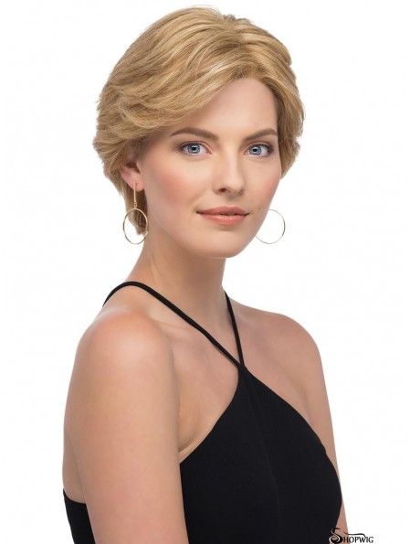 Blonde Layered Straight 6 inch Human Wig