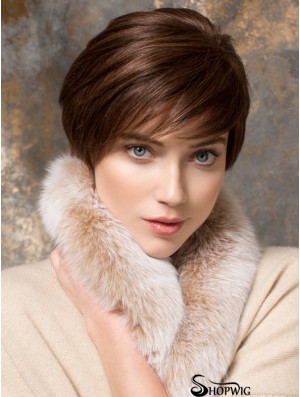 Short Straight Boycuts Auburn Designed 100% Hand-tied Wigs