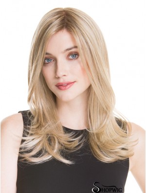 Monofilament Long Blonde Wig UK 100% Hand Tied Straight Style