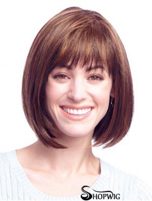 Human Hair Bob Wigs With Monofilament Bobs Cut Chin Length