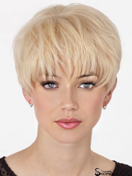 Human Hair Mono Topper With Monofilament Boycuts Short Length Straight Style