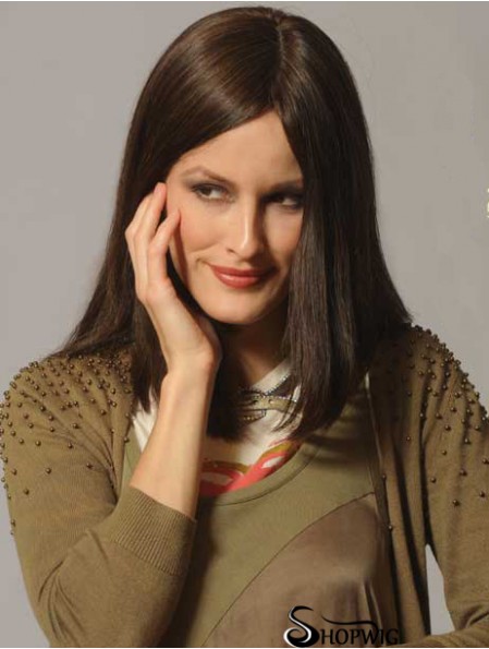 Straight Hair Human Wigs Long Length Straight Style Brown Color