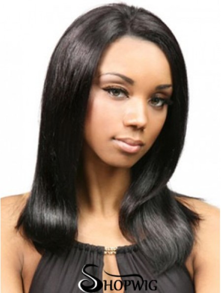 Yaki Human Hair With Capless Black Color Yaki Style