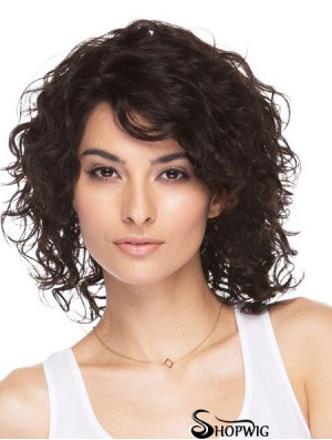 Brazilian Wavy Human Hair Shoulder Length Wavy Style With Bangs