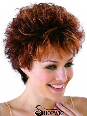 Remy Human Cropped Lace Front Curly Petite Monofilament Cap Wigs