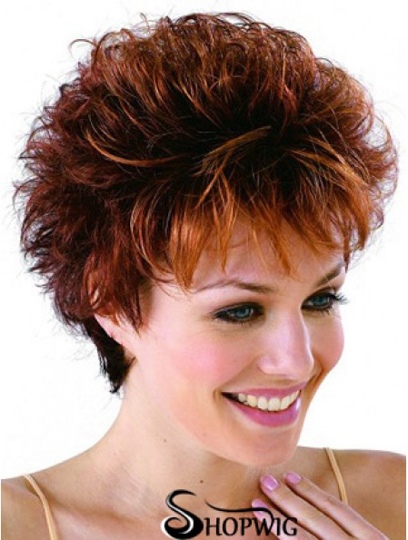 Remy Human Cropped Lace Front Curly Petite Monofilament Cap Wigs