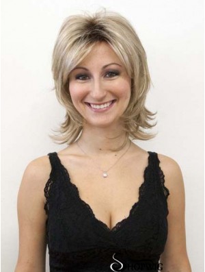 Blonde Wig Synthetic Wigs Layered Cut Straight Style