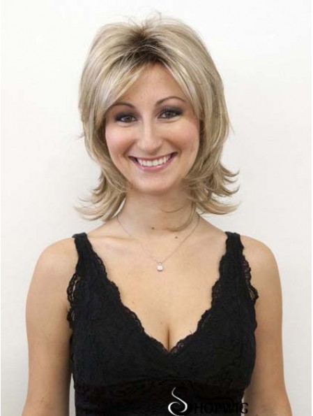 Blonde Wig Synthetic Wigs Layered Cut Straight Style