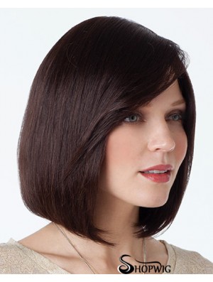 Synthetic Bob Wig With Capless Auburn Color Chin Length