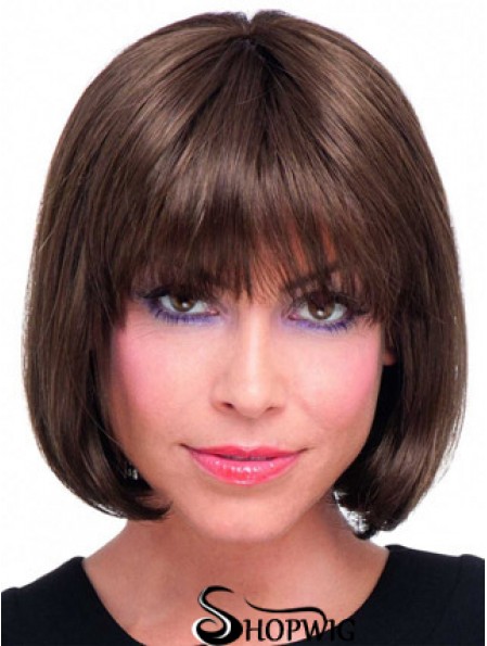 Remy Human Bobs Chin Length Straight Lace Front Real Hair Bob Wigs