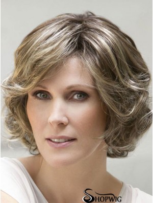 Blonde Wavy Chin Length With Bangs Ladies Monofilament Ellen Wille Wigs