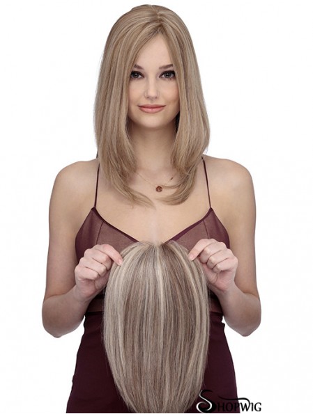 Shoulder Length Straight Without Bangs Cheap Blonde Lace Front Wigs