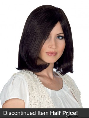 100% Hand Tied Black Shoulder Straight Monofilament Remy Hair Wigs