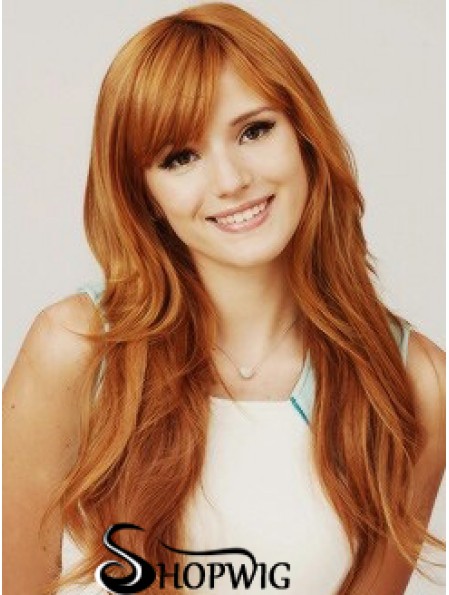 With Bangs Long Copper Wavy 22 Inch Hairstyles Human Hair