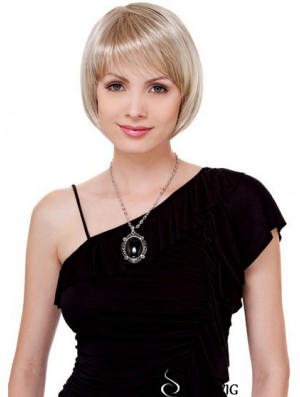 Bobs Chin Length Blonde Straight Comfortable Petite Wigs