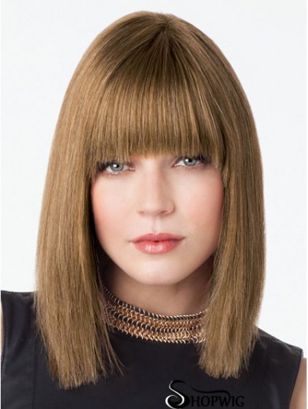 Lace Front Shoulder Length Straight Brown Comfortable Bob Wigs