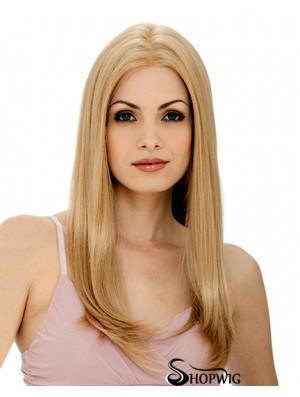 24 inch Blonde Long Layered Straight Flexibility Lace Wigs