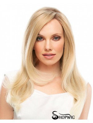 18 inch Blonde Long Layered Straight Designed Lace Wigs