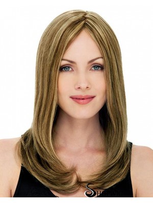 20 inch Blonde Long Layered Straight Affordable Lace Wigs
