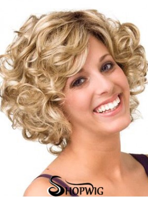 Curly Blonde Layered 10 inch Buy Human Hair Wigs