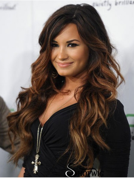 Demi Lavato Wig With Capless Remy Human Layered Cut Wavy Style