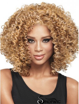 African Hair Style With Capless Kinky Style Blonde Color Shoulder Length