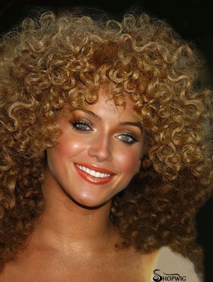 11 inch Caples Synthetic Blonde Classic Kinky Curly Lace Wigs